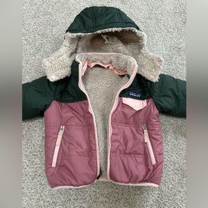 2T Patagonia jacket and Old Navy snowpants